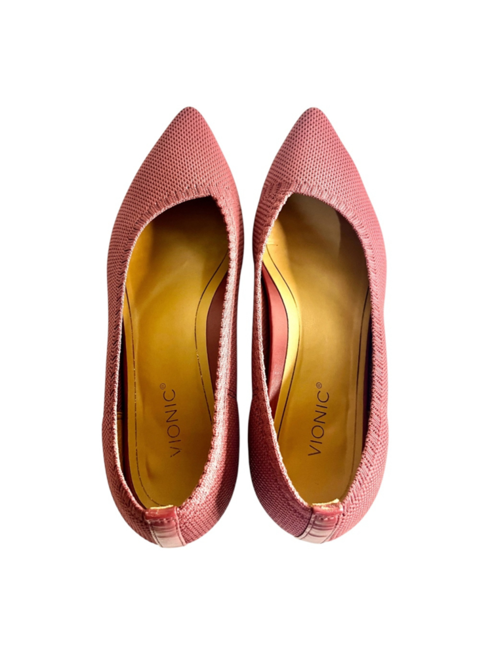 Vionic Dahlia Pointed-Toe Knit Ballet Flat in a plum/shiraz pink knit size 8.5 - Picture 2 of 8